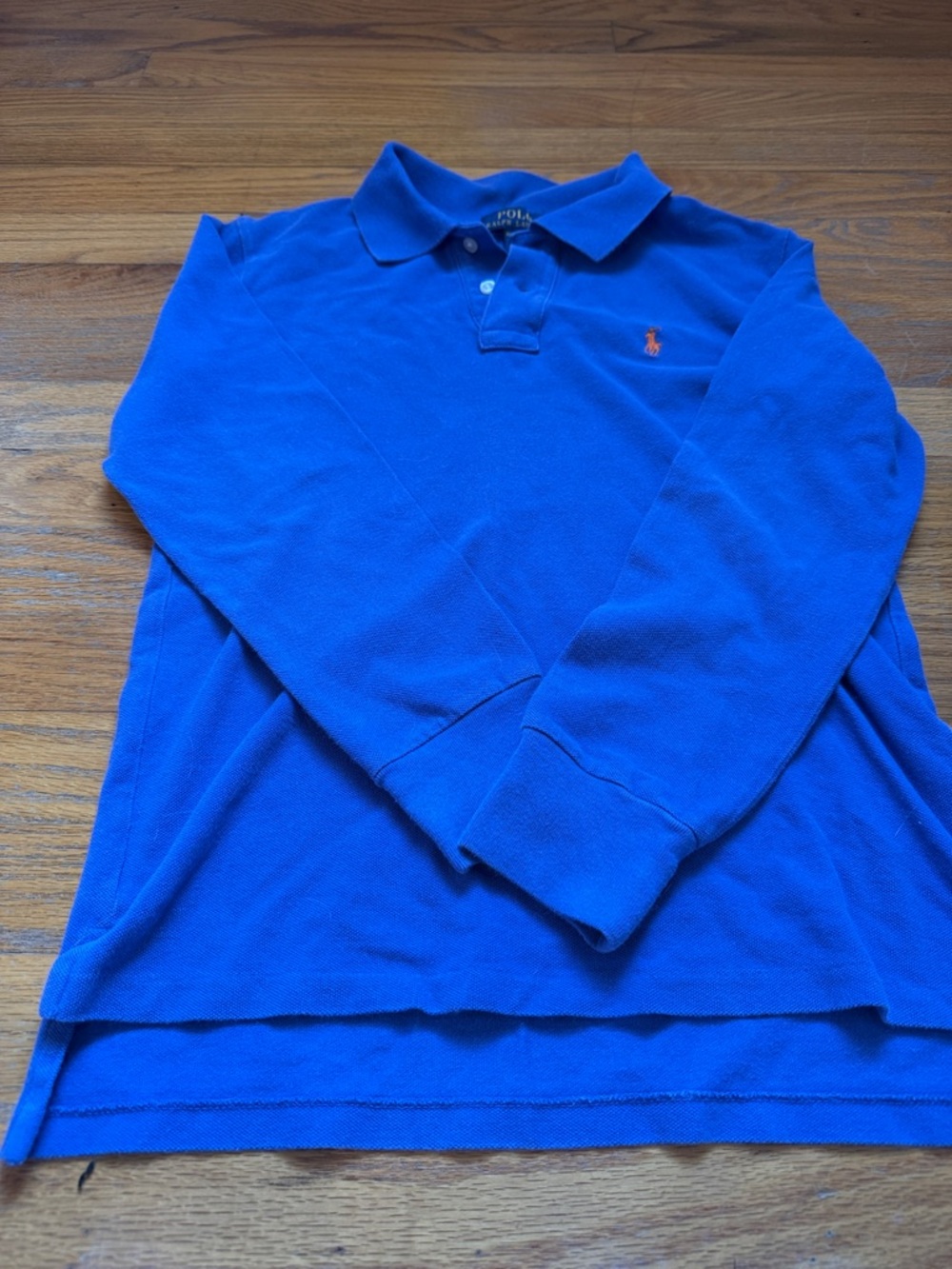 Polo by Ralph Lauren Kids Long-Sleeve Polo - Royal Blue with Orange Pony